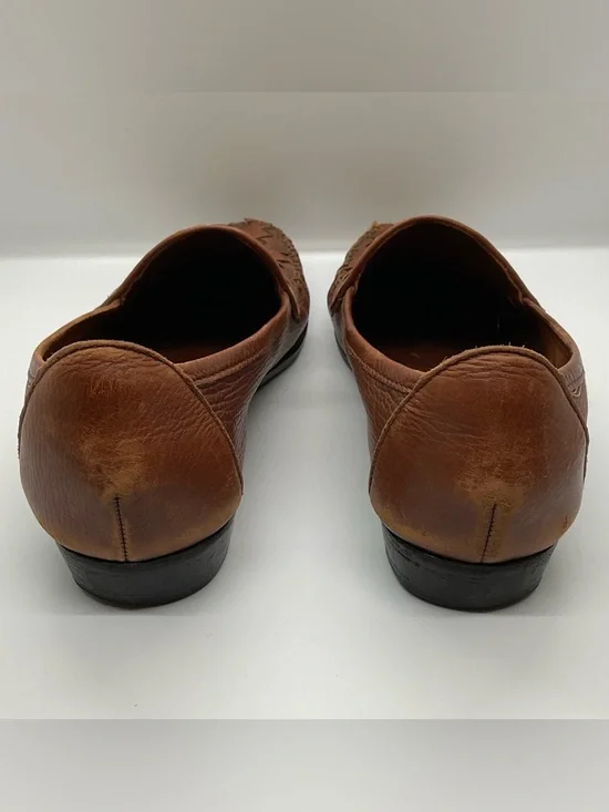 COLE HAAN Distressed Basketweave Detailed Loafers in classic leather Womens 8 - Picture 5 of 6